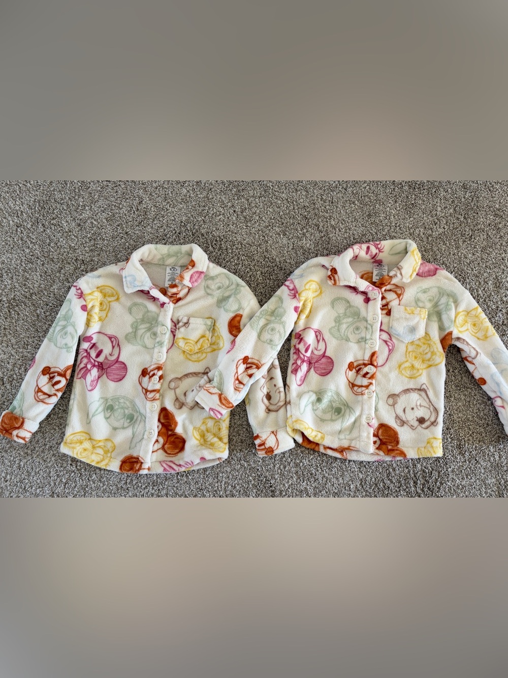 Disney Plush Button-Front Shirt Jacket in White with Multicolor Character Prints